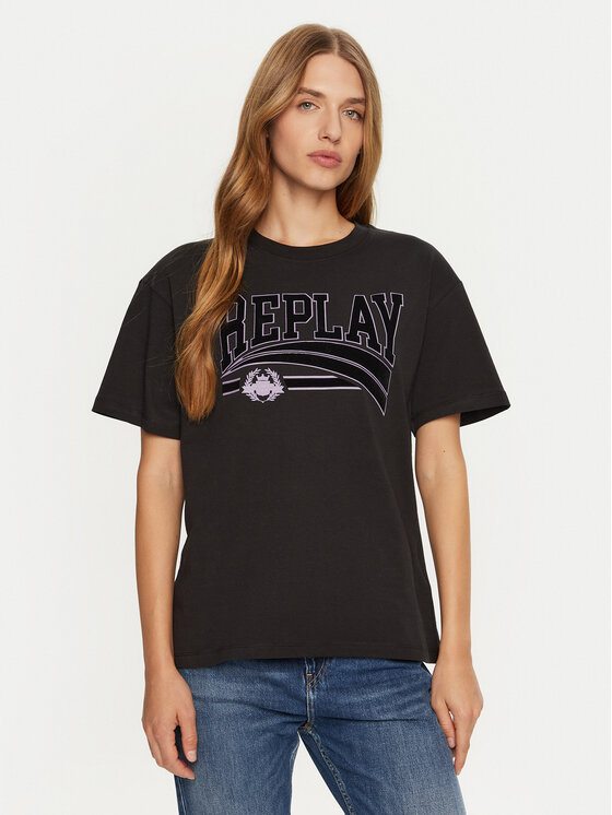 REPLAY REPLAY T-särk W3089E.000.23608P Must Regular Fit