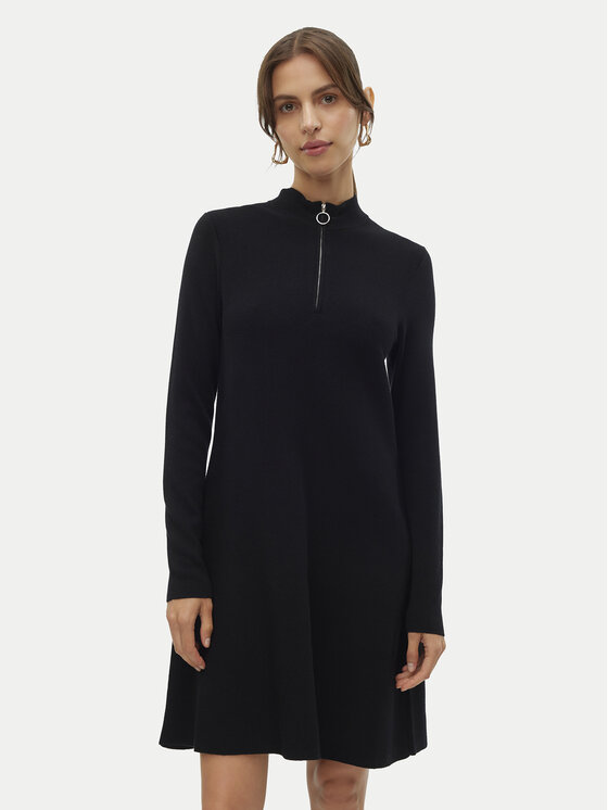 Vero Moda Vero Moda Džemper haljina Nancy 10309303 Crna Loose Fit