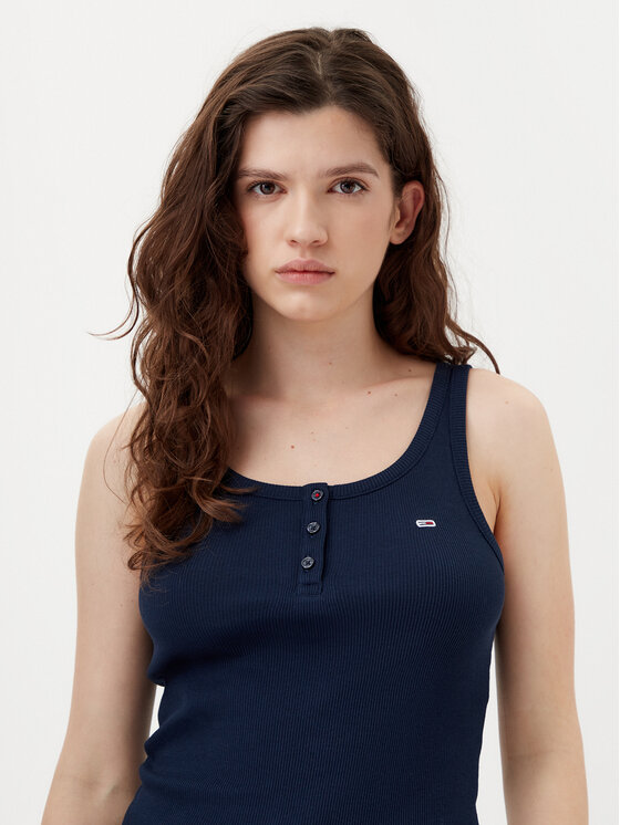 Tommy Jeans Tommy Jeans Top DW0DW19492 Dunkelblau Slim Fit