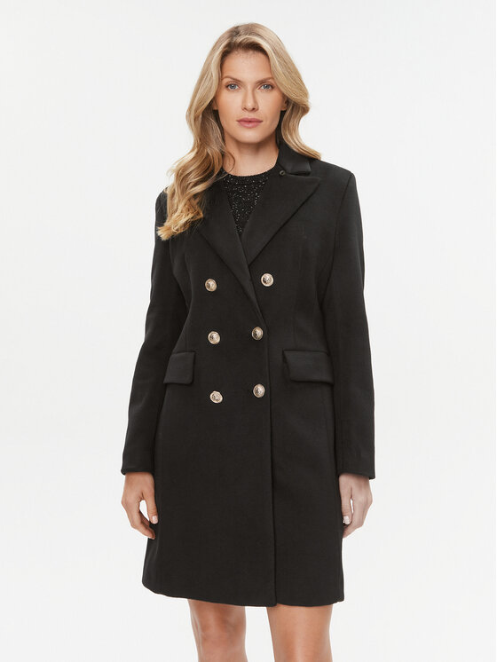 Maryley Maryley Демісезонний плащ 23IB115/01NE Чорний Regular Fit