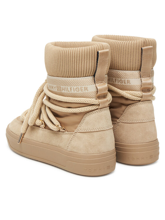 Tommy Hilfiger Tommy Hilfiger Škornji za sneg Tommytech Logotape Snowboot Warm FW0FW08998 Bež