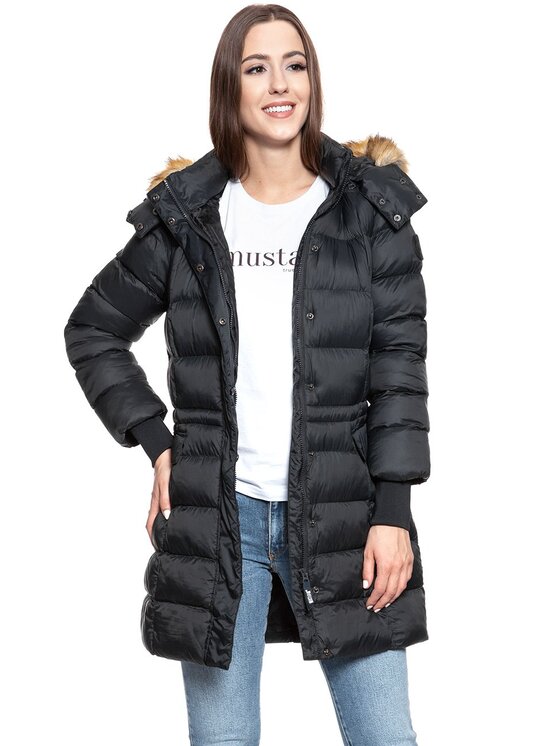 Mustang Mustang Kurtka damska HEIDI H LONGPARKA Czarny Regular Fit