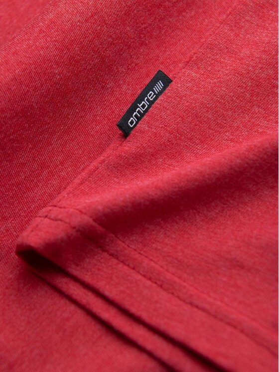 Ombre Ombre T-Shirt OM-TSBS-0145 Czerwony Regular Fit