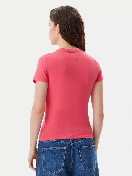 Tommy Jeans Tommy Jeans T-Shirt Tonal Linear DW0DW20315 Różowy Slim Fit