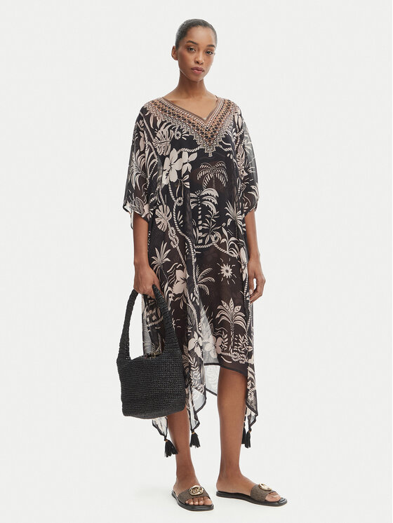 Iconique Iconique Poncho Fuego IC26-123 Schwarz Relaxed Fit