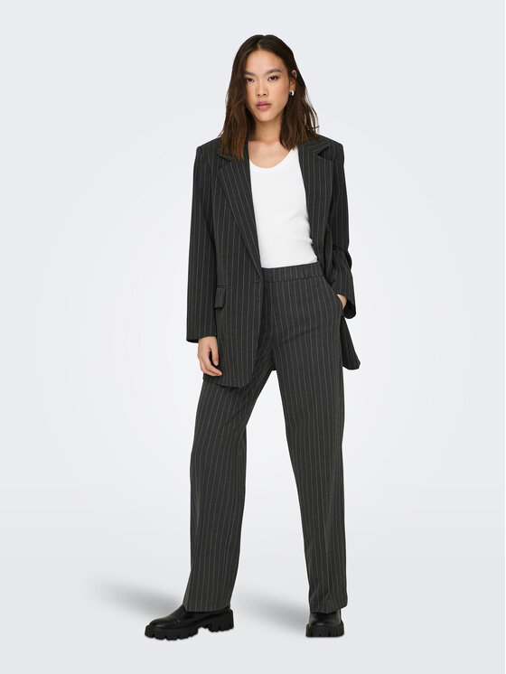 ONLY ONLY Текстилни панталони 15304267 Сив Straight Fit