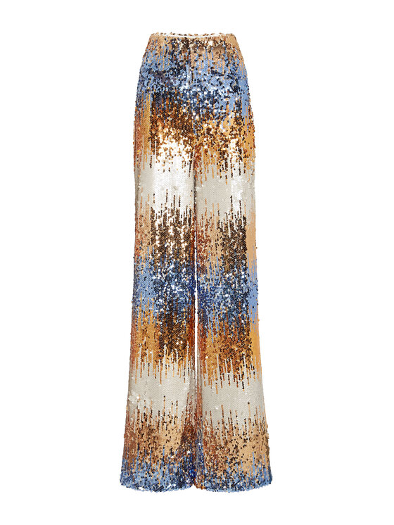 PHILIPP PLEIN PHILIPP PLEIN Spodnie materiałowe 5679 Błękitny Flare Fit