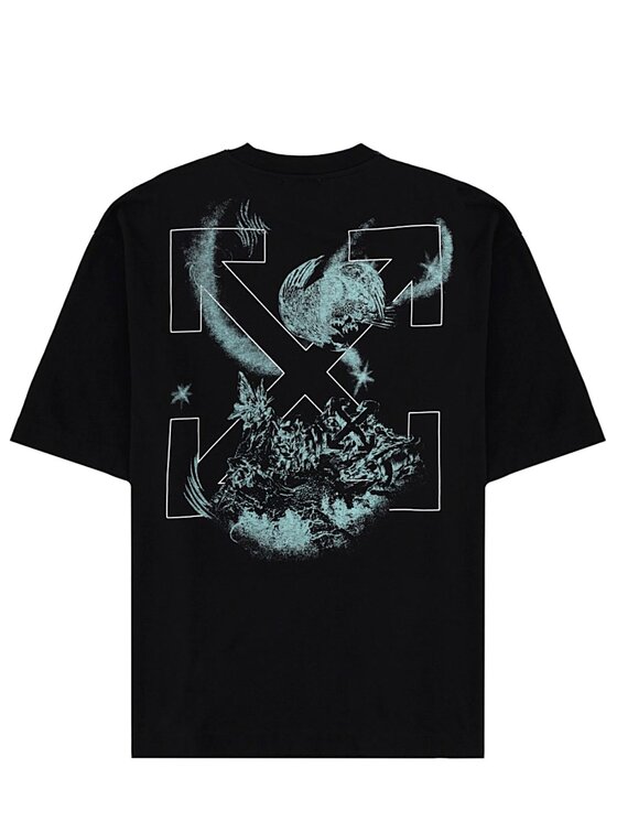 Off-White Off-White T-Shirt OMAA120S26JER00E Czarny Regular Fit