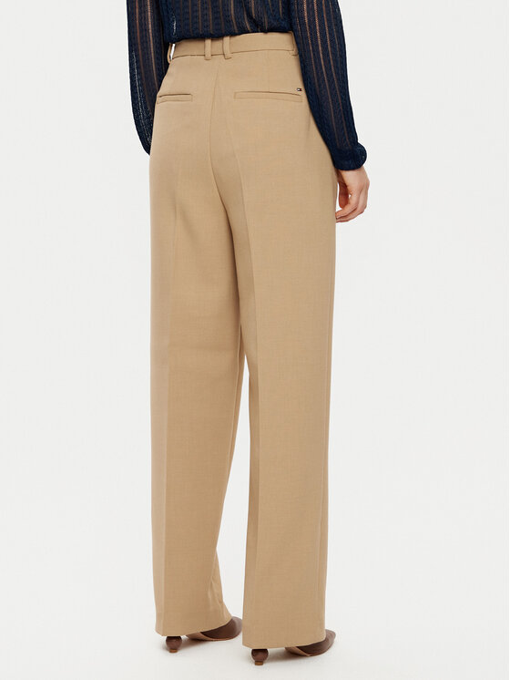 Tommy Hilfiger Tommy Hilfiger Hlače iz tkanine WW0WW43875 Bež Regular Fit