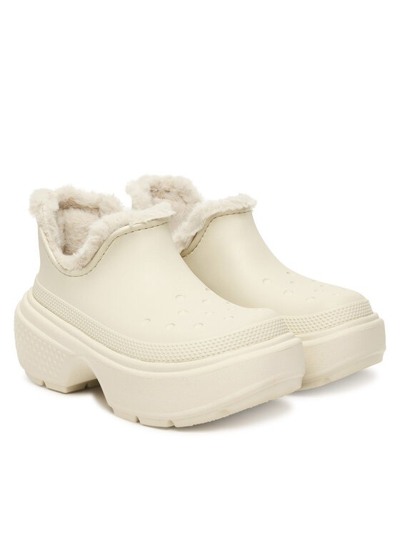 Crocs Crocs Śniegowce Stomp Lined Shorty Boot 210673 Écru