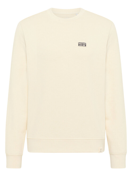 Mustang Mustang Bluza Ben Crewneck Beżowy Regular Fit
