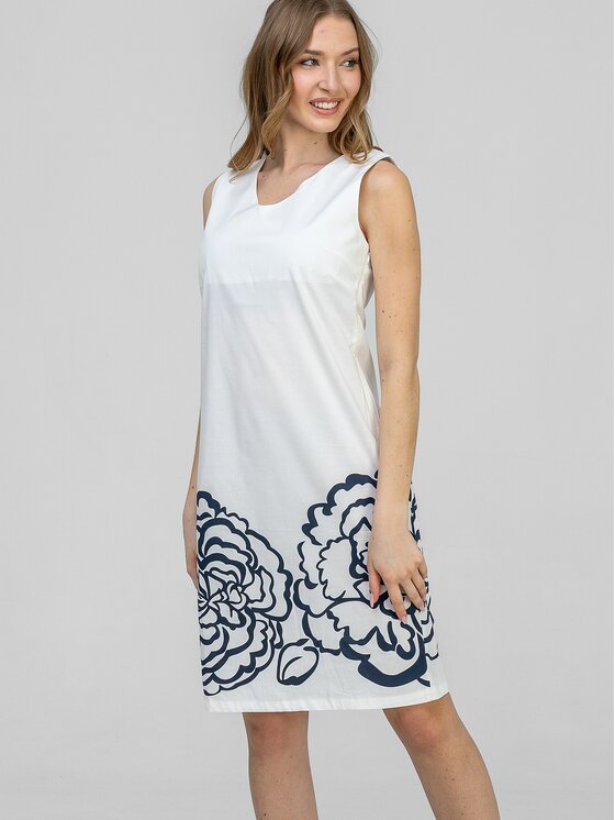 Perso Perso Sukienka letnia RBE266260F Biały Regular Fit