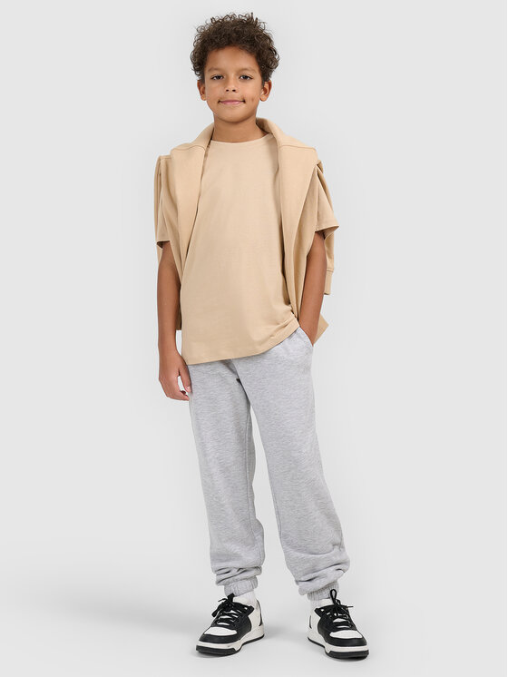 4F 4F T-Shirt BASIC+ Beżowy Regular Fit