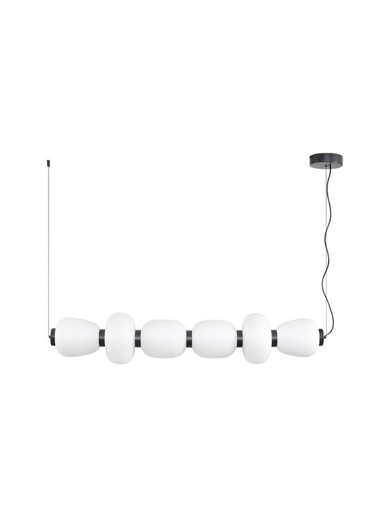 MIAhome MIAhome Lampa wisząca BRILLA-6 LED biało-czarna 125 cm Czarny
