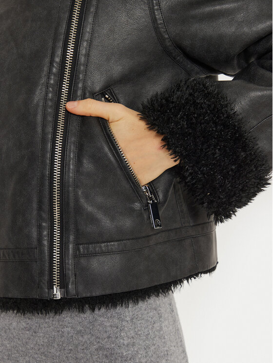 MAX&Co. MAX&Co. Giacca di pelle 2426086074200 Nero Regular Fit