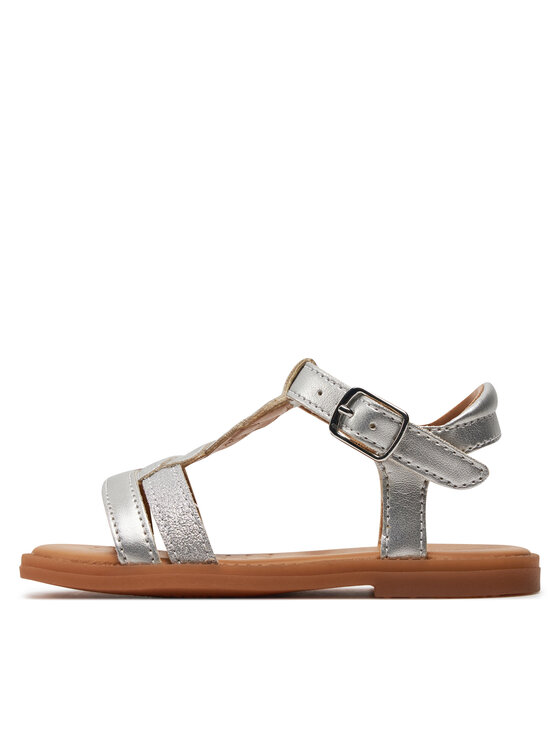 Geox Geox Sandály J Sandal Karly Girl J4535H 0NFQD C1007 M Stříbrná