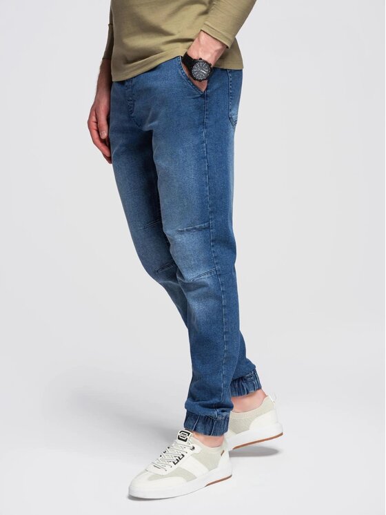 Ombre Ombre Jeansy OM-PADJ-0267 Niebieski Jogger Fit