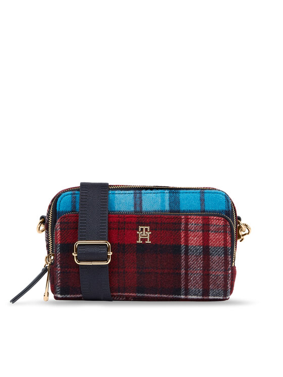 Фото - Жіноча сумка Tommy Hilfiger Torebka Iconic Tommy Camera Bag Check C AW0AW15206 Bordowy 