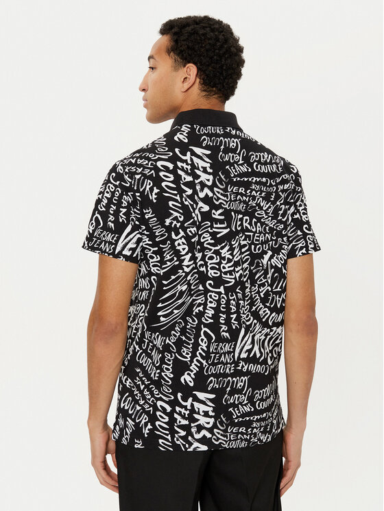 Versace Jeans Couture Versace Jeans Couture Тениска с яка и копчета 78GAG6R0 Черен Regular Fit
