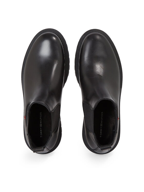 Tommy Hilfiger Tommy Hilfiger Klassische Stiefeletten Premium Casual Chunky Lth Chels FM0FM04755 Schwarz