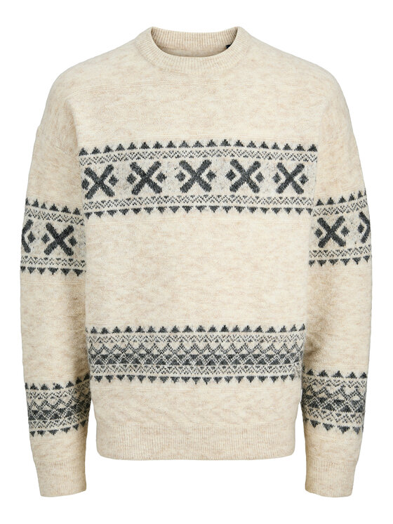 Jack & Jones Jack & Jones Sveter Blumax 12286244 Béžová Relaxed Fit