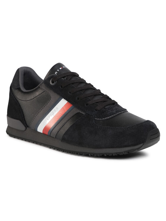 sneakersy tommy hilfiger iconic mix runner fm0fm03000 black bds