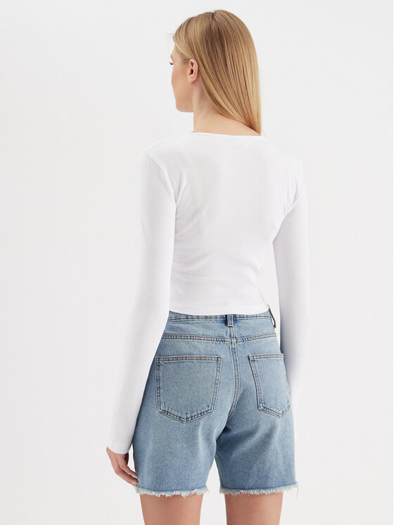 Noisy May Noisy May Μπλουζάκι Maya 27027280 Λευκό Slim Fit