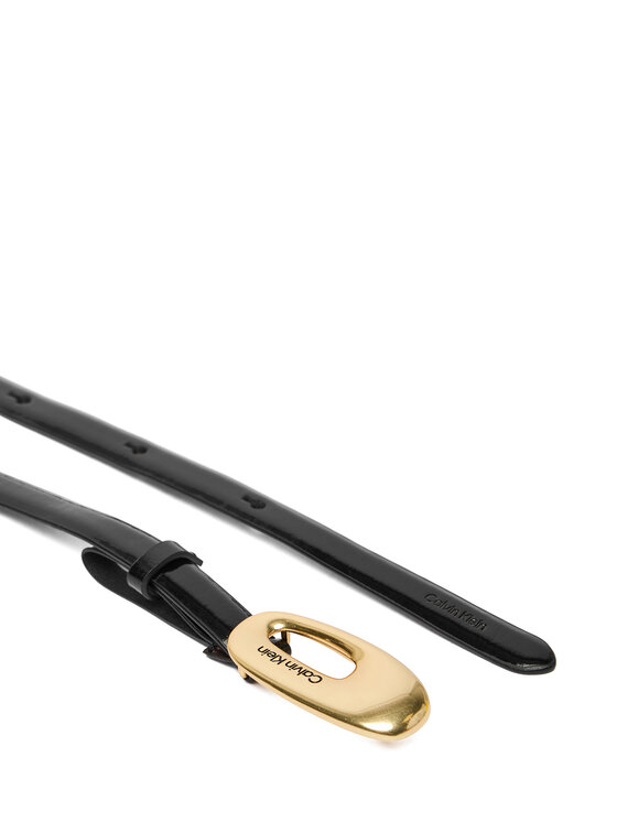 Calvin Klein Calvin Klein Dámsky opasok Oval Buckle Shiny Strap 15Mm LV04F7064G Čierna