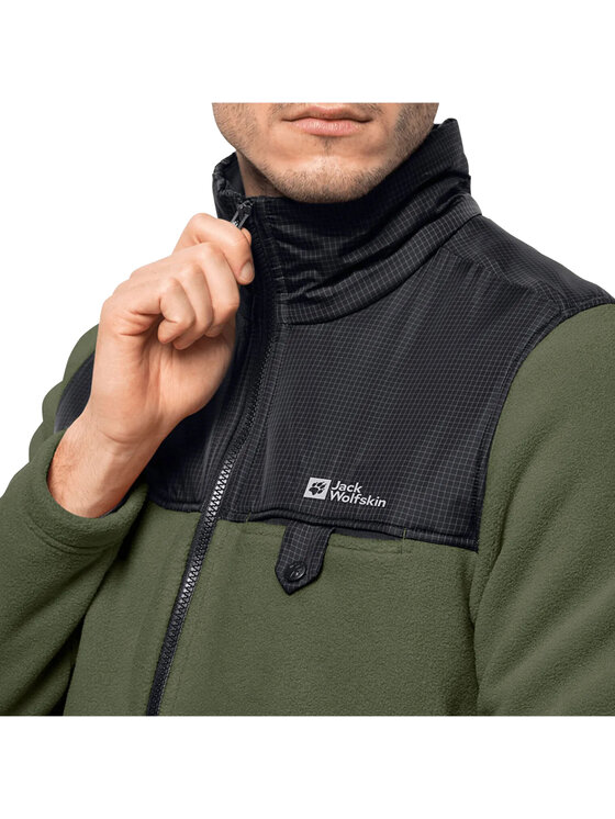 Jack Wolfskin Jack Wolfskin Polar Jack Wolfskin Dna Grizzly Fleece FZ M Zielony Regular Fit