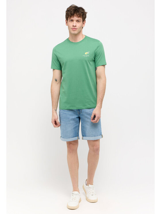 Mustang Mustang T-Shirt AUSTIN Zielony Regular Fit