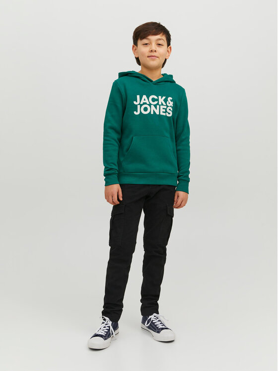 Jack & Jones Junior Jack & Jones Junior Džemperis ar kapuci 12152841 Zaļš Regular Fit