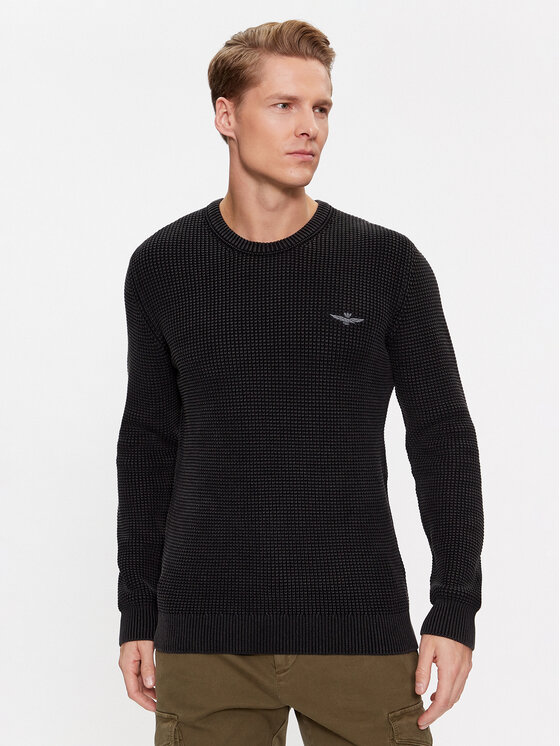 Aeronautica Militare Aeronautica Militare Pulover 232MA1482L512 Črna Regular Fit