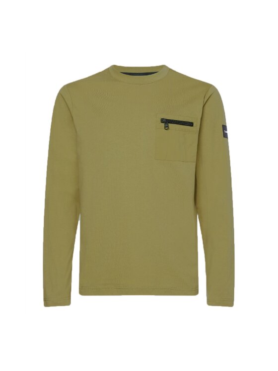 Calvin Klein Calvin Klein Longsleeve TECH REPREVE LS POCKET T-SHIRT K10K109080 Beżowy Regular Fit