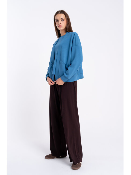 CLICK CLICK Kardigan 71-0046 Niebieski Regular Fit
