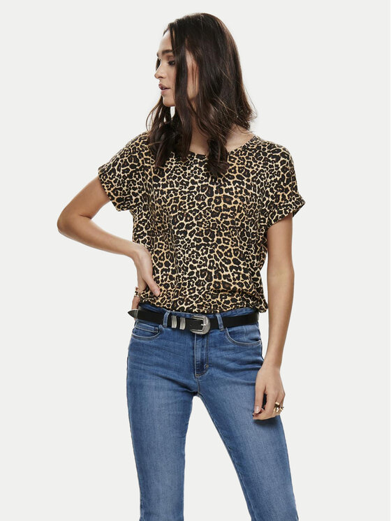 ONLY ONLY T-särk Moster 15182852 Pruun Regular Fit