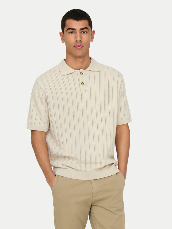 Only & Sons Polokošeľa Kent 22033463 Béžová Regular Fit