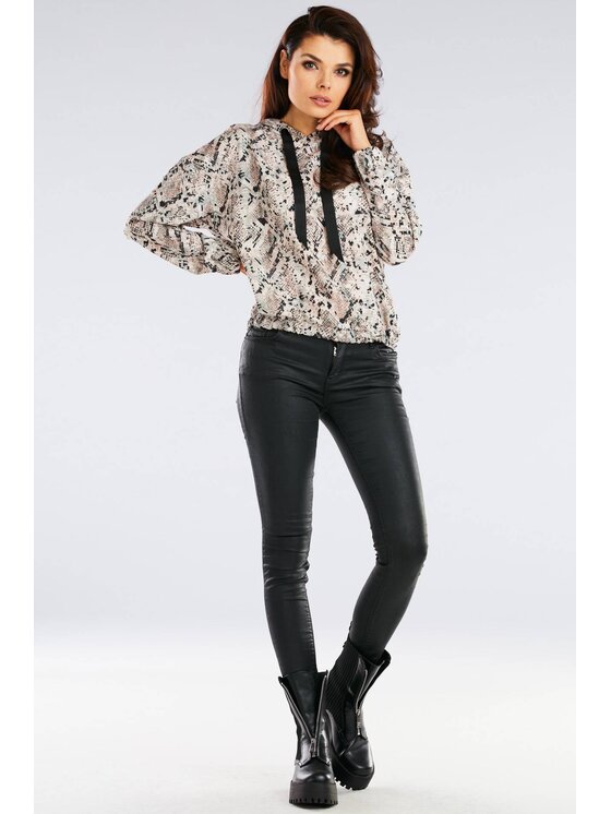 Awama Awama Blúzka A369 Sivá Basic Fit