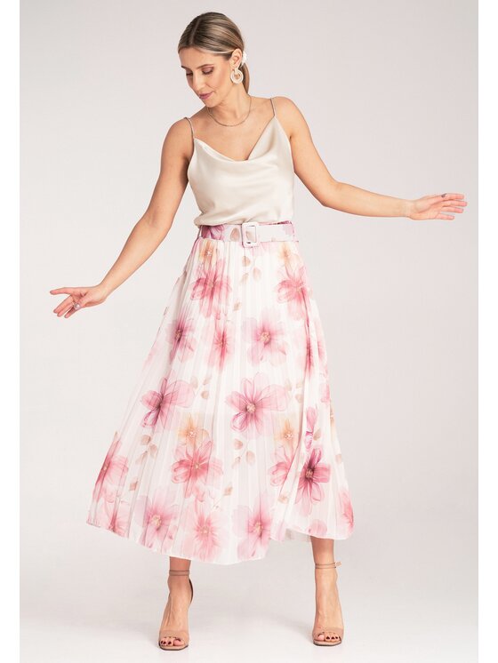 FIGL FIGL Gonna plissettata M1163 Rosa Flared Fit