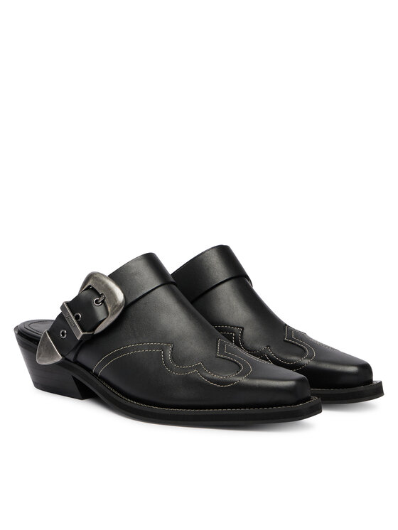 Tommy Jeans Tommy Jeans Natikače Archive Cowboy Mule Leather EN0EN03063 Crna