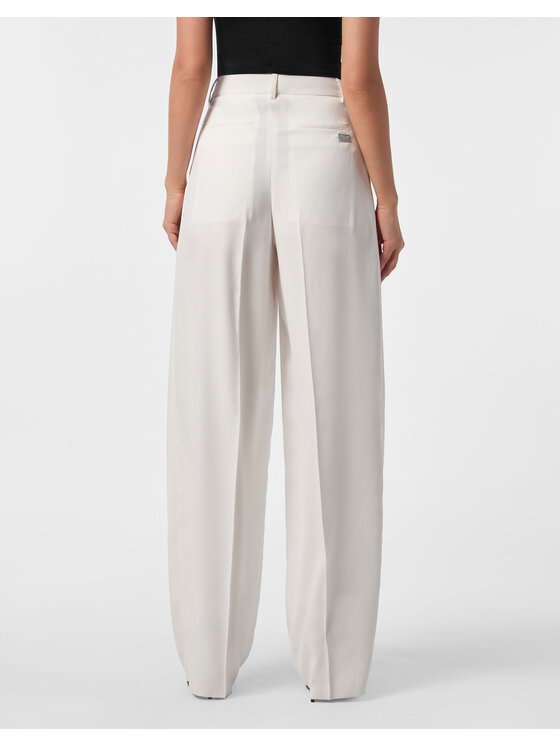 PHILIPP PLEIN PHILIPP PLEIN Spodnie materiałowe 24849 Biały Flare Fit
