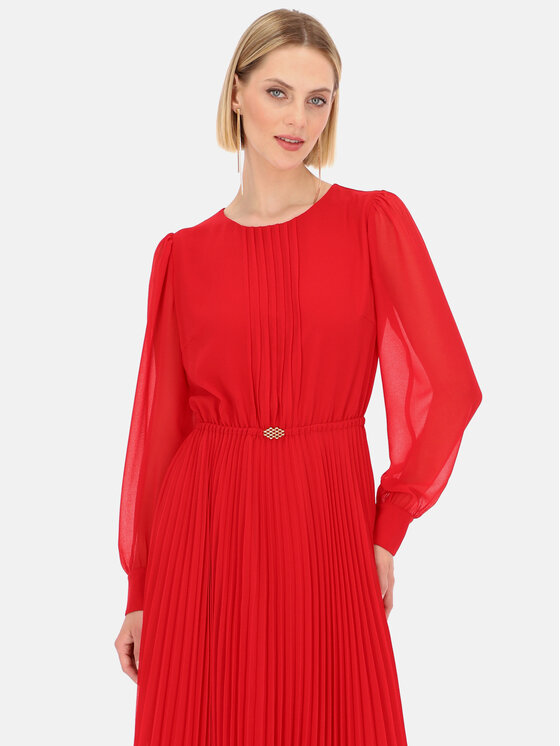 Potis & Verso Potis & Verso Sukienka koktajlowa Agnes Czerwony Regular Fit