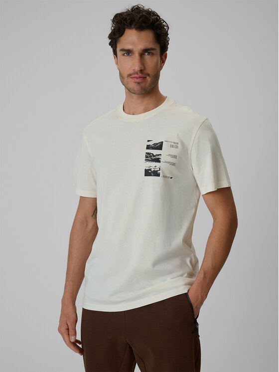 4F 4F T-Shirt LIMITLESS DESERT Biały Regular Fit