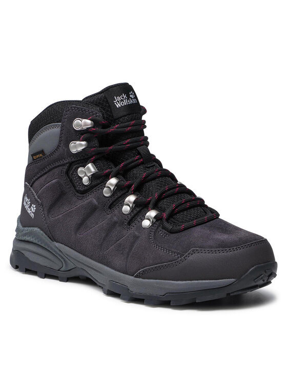jack wolfskin chaussures de trekking refugio texapore mid w 4050871 gris