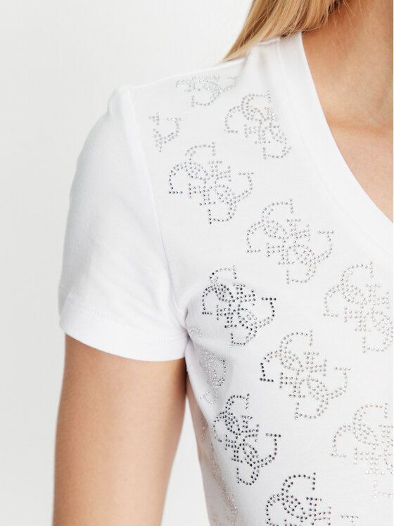 Guess Guess T-shirt W3BI53 J1314 Bijela Slim Fit
