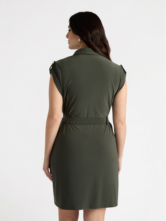 Fiorella Rubino Fiorella Rubino Vestito da giorno 7455L001125N035 Verde Slim Fit