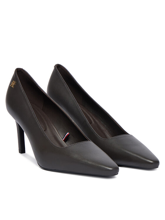 Tommy Hilfiger Tommy Hilfiger Salonke Th Logo Lth Pump Slanted Hl FW0FW09008 Crna