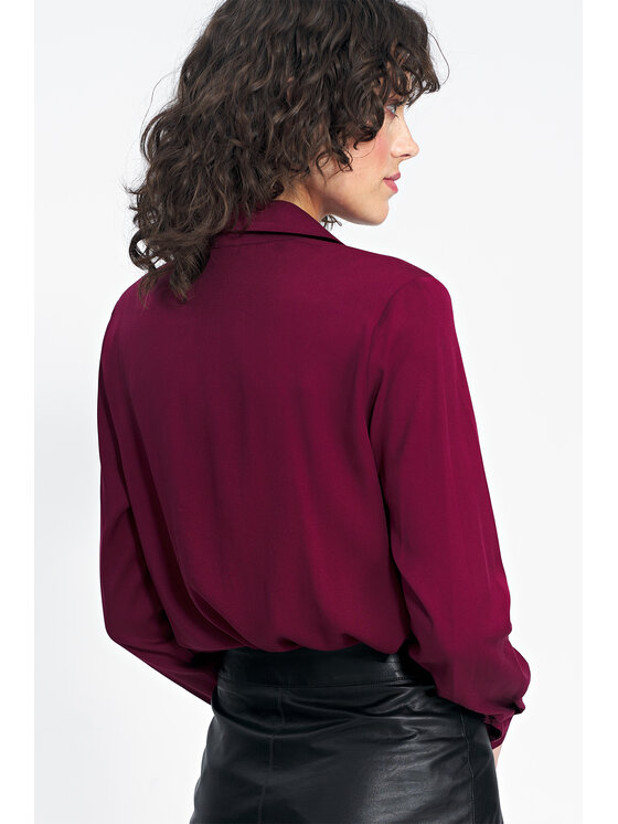 NIFE NIFE Košile K72 Bordó Classic Fit