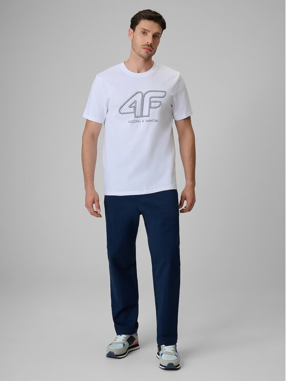 4F 4F Tričko COMMERCIAL Biela Regular Fit
