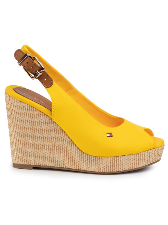 tommy hilfiger yellow wedges