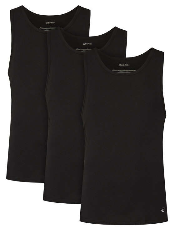 Calvin Klein Underwear Calvin Klein Underwear Súprava tielok Tank 3Pk LV00NB4184 Čierna Slim Fit